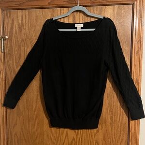 LOFT Classic Black Crew Neck Sweater